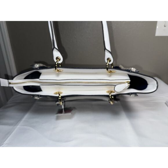 Samantha Vega Fulfilled Love Denim Faux Pearls Tote Bag New NWT - Picture 8 of 12